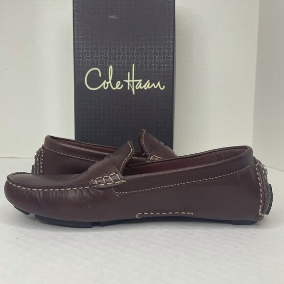 Cole Haan Women Sz 9.5 B Trillby Driver Chestnut Leather Penny Loafers Moccasin - Picture 6 of 14